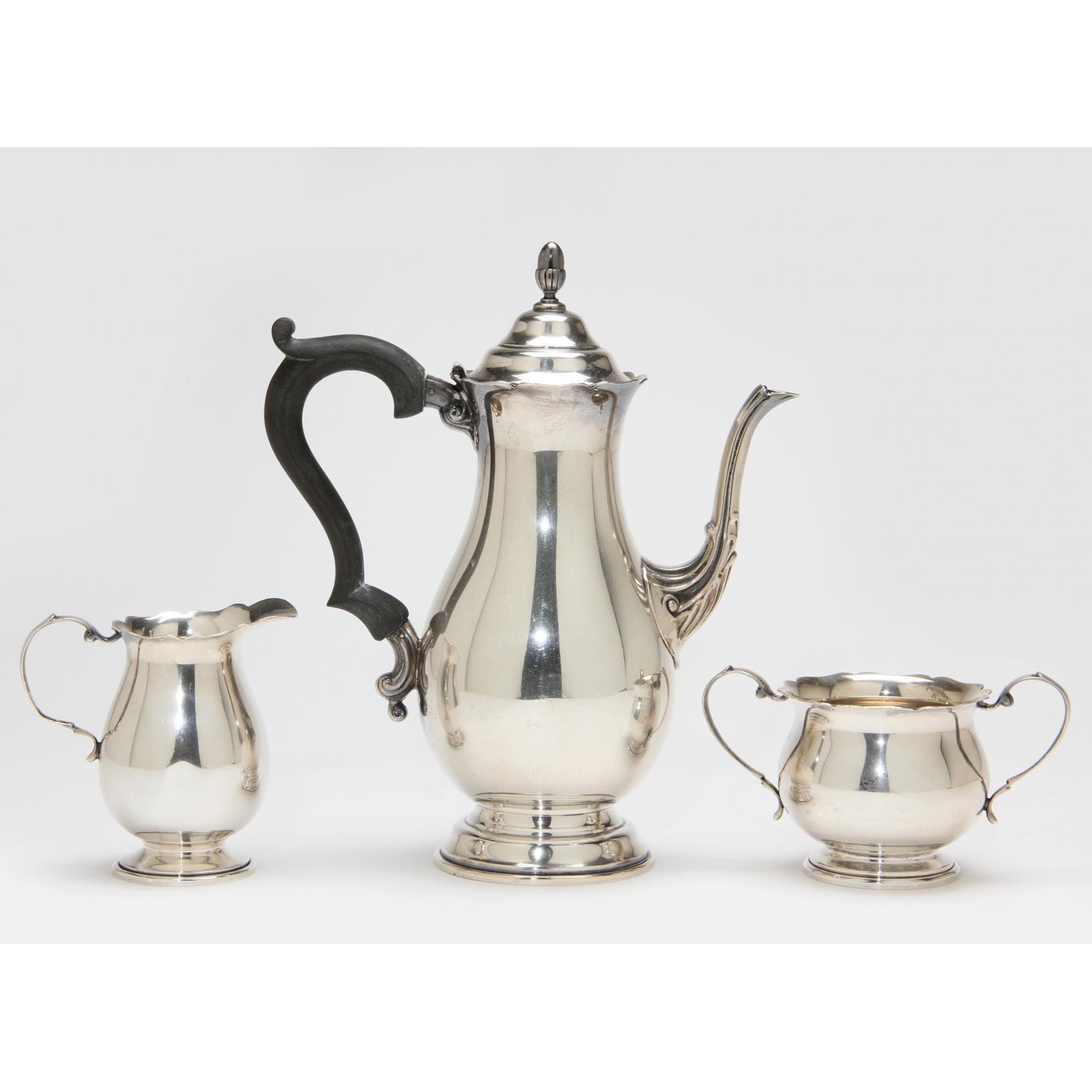 Appraisal: American Sterling Silver Tea Set in the th century style