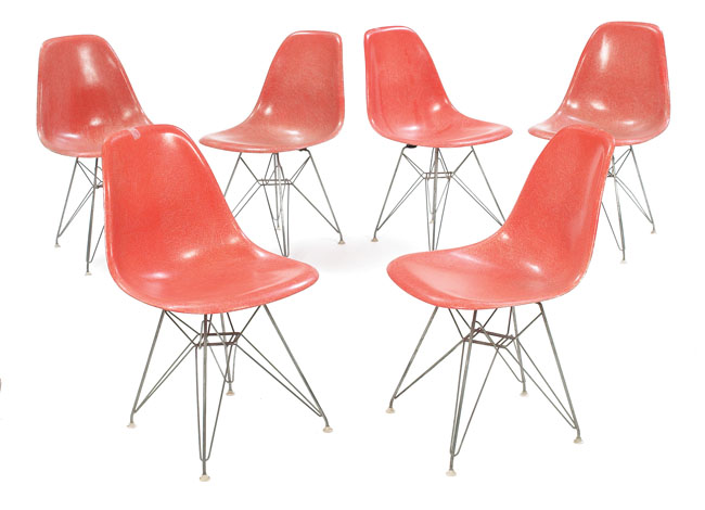 Appraisal: Charles and Ray Eames chairs set of by Herman Miller