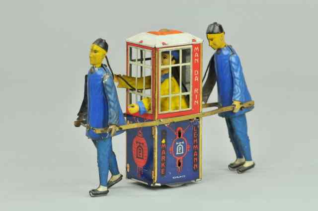 Appraisal: LEHMANN MAN-DA-RIN Germany well detailed tin toy depicts two coolies