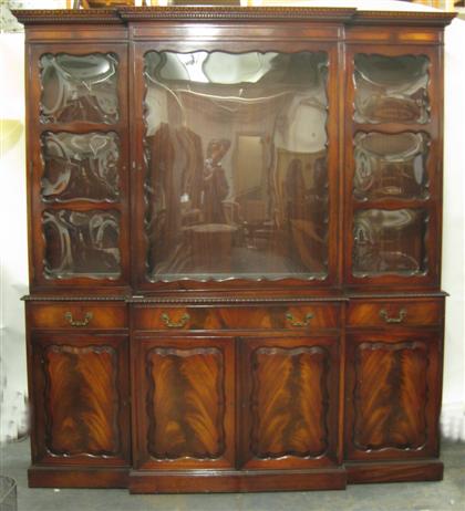 Appraisal: Mahogany breakfront bookcase H in W in D in