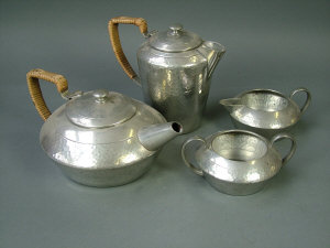 Appraisal: A Liberty Co 'Tudric' pewter ware part tea set circa