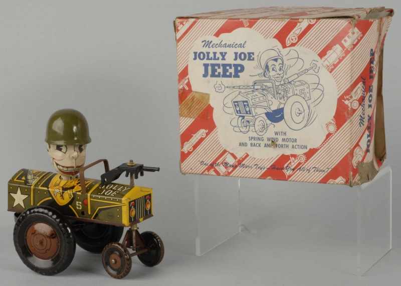 Appraisal: Tin Litho Marx Jolly Joe Jeep Wind-Up Toy Description American