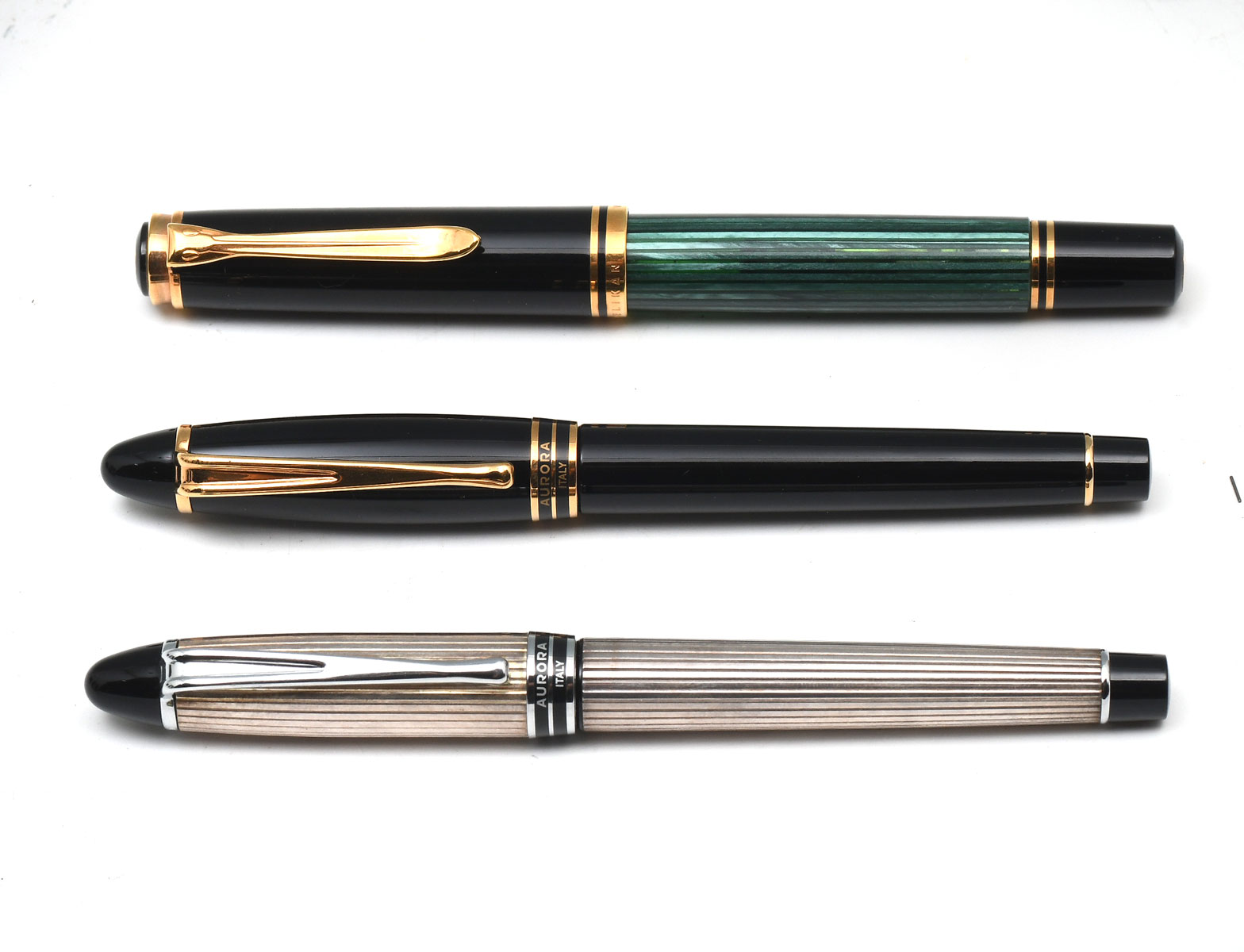 Appraisal: PC EUROPEAN PEN COLLECTION Comprising - Italian Sterling Silver Aurora