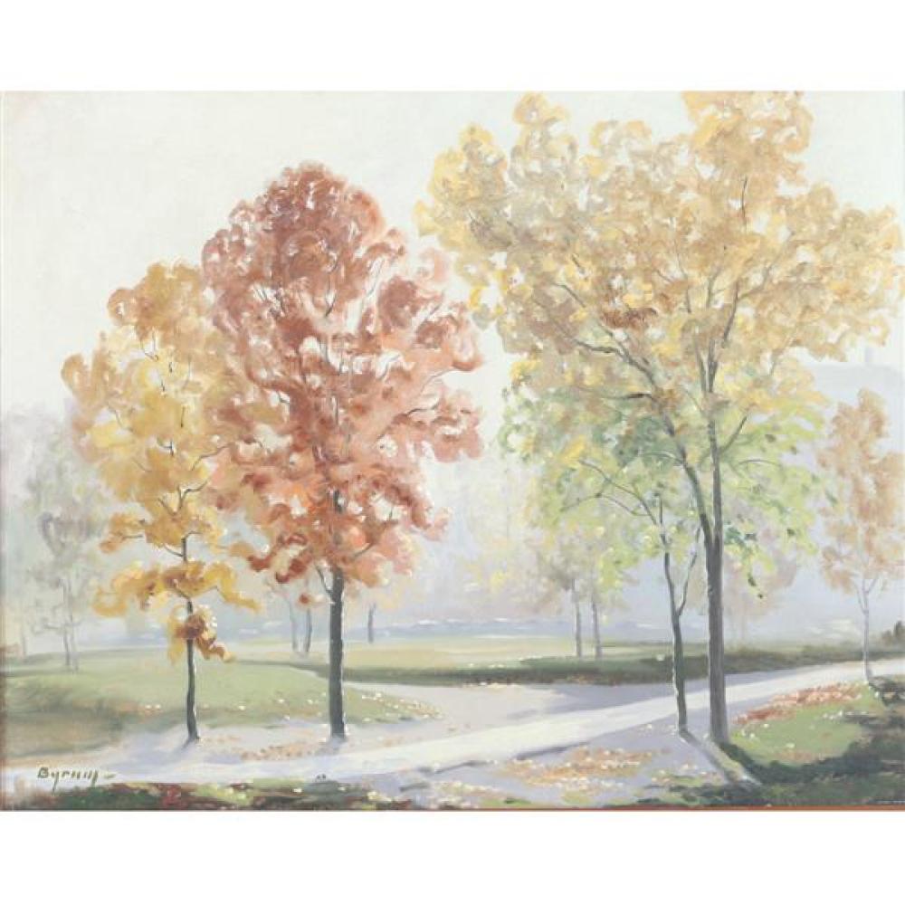 Appraisal: RUTHVEN BYRUM INDIANA - AUTUMN LANDSCAPE OIL ON BOARD X