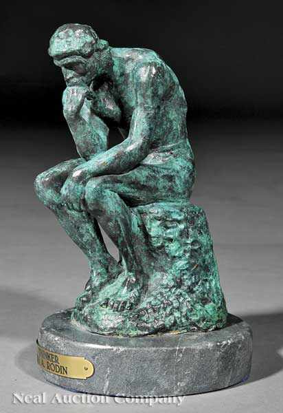 Appraisal: An Antique French Patinated Bronze of The Thinker after Auguste