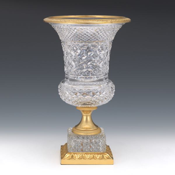 Appraisal: FRENCH BELLE EPOQUE D'ORE BRONZE AND BACCARAT CRYSTAL CAMPANA STYLE