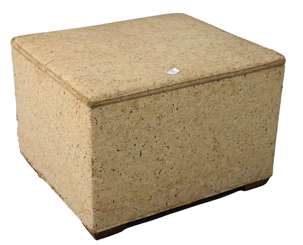 Appraisal: Lift Top Ottoman having cork covered upholstery height inches length