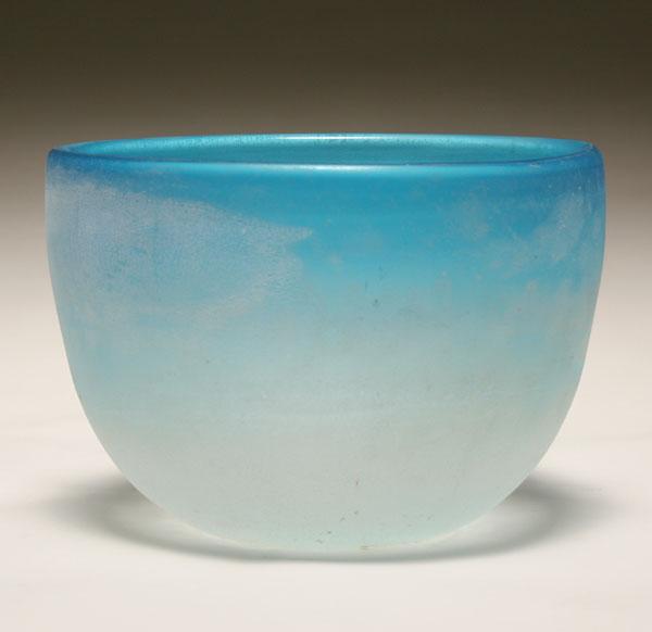 Appraisal: Cenedese blue scavo art glass bowl Engraved signature and paper