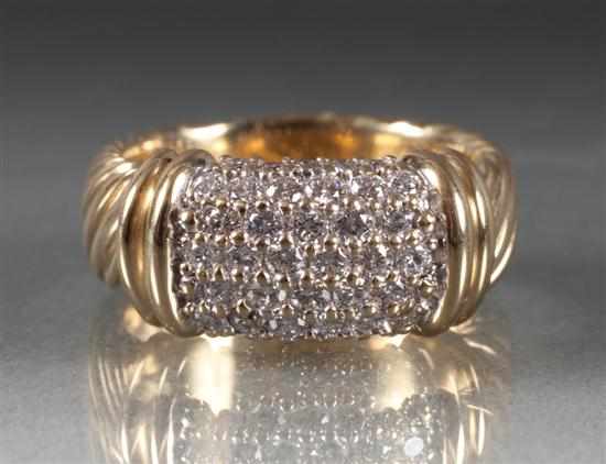 Appraisal: David Yurman k gold and pav set diamond ring inscribed