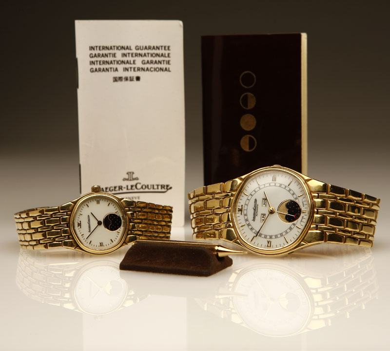 Appraisal: A ladies' and gentlemen's Jaeger LeCoultre K yellow gold wristwatch