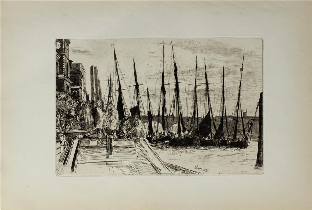 Appraisal: JAMES ABBOTT MCNEILL WHISTLER AMERICAN - BILLINGSGATE Etching on Japan