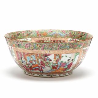 Appraisal: Large Rose Canton Medallion Punch Bowl mid-late th century extremely