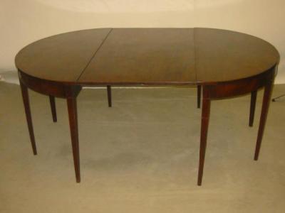 Appraisal: A GEORGE III MAHOGANY DINING TABLE of D ended form