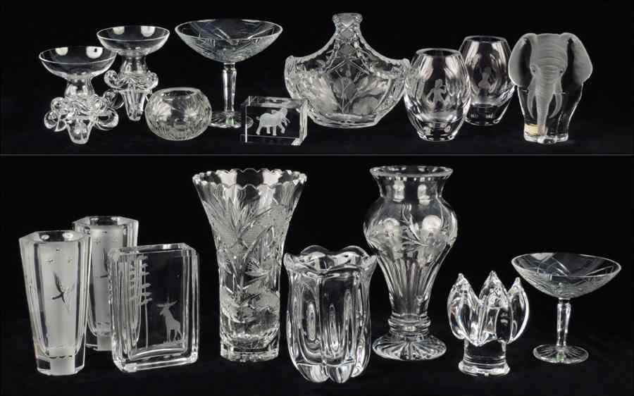 Appraisal: COLLECTION OF CUT AND ETCHED GLASS Comprised of one pair