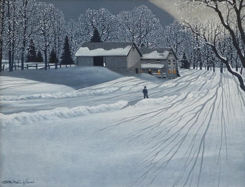 Appraisal: AMERICAN SCHOOL TH CENTURY 'WINTER SHADOWS' OIL ON CANVAS SIGNED