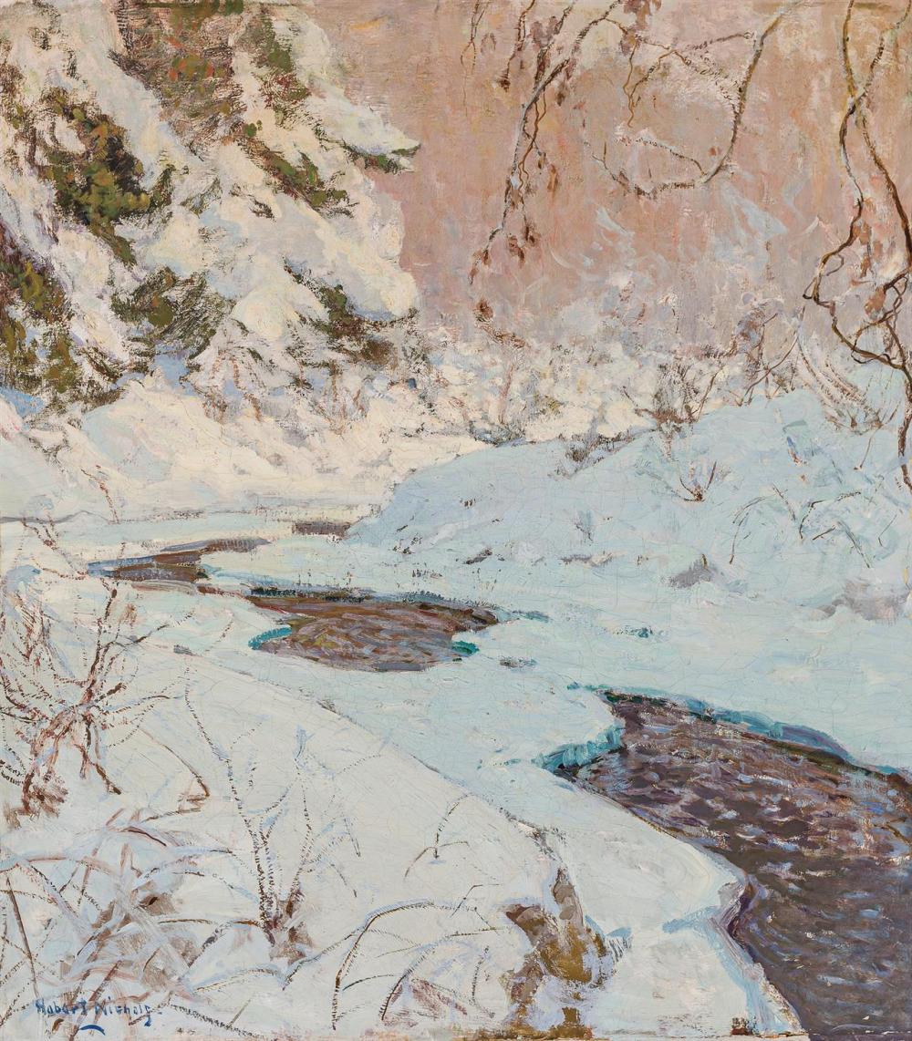 Appraisal: HENRY HOBART NICHOLS American - Bronx River Winter oil on