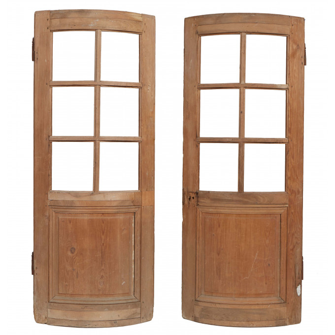 Appraisal: Unusual Pair of French Curved Pine Doors late th c