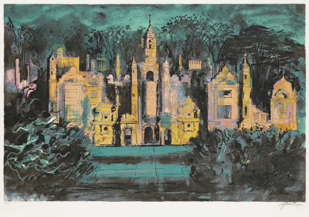 Appraisal: JOHN PIPER CH - HARLAXTON MANOR L screenprint on Arches