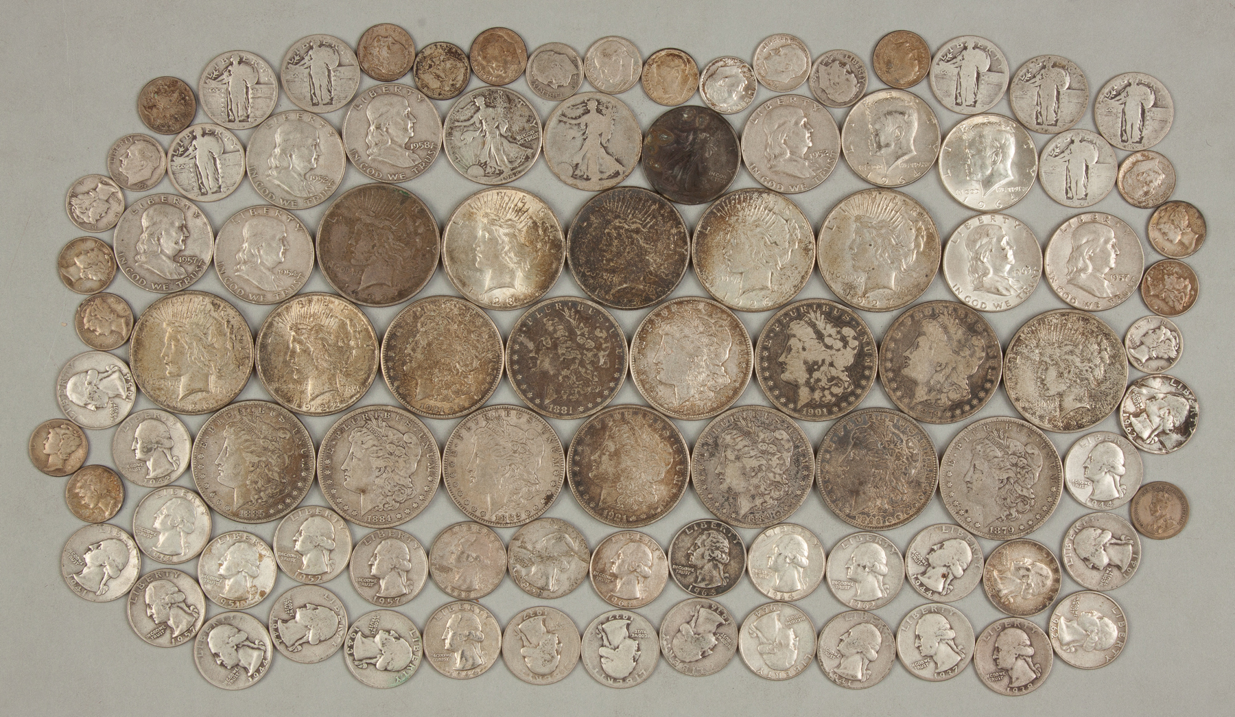 Appraisal: Group of Morgan Liberty Head Silver Dollars Various Silver quarters