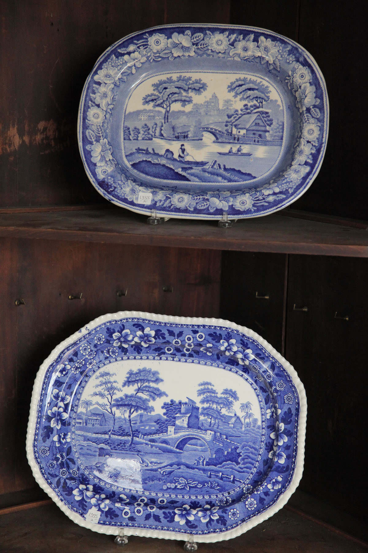 Appraisal: TWO STAFFORDSHIRE PLATTERS English second half of th century Copeland