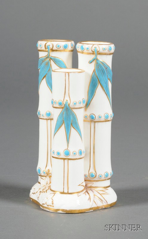 Appraisal: Minton Porcelain Bamboo-form Vase mid th century c formed as