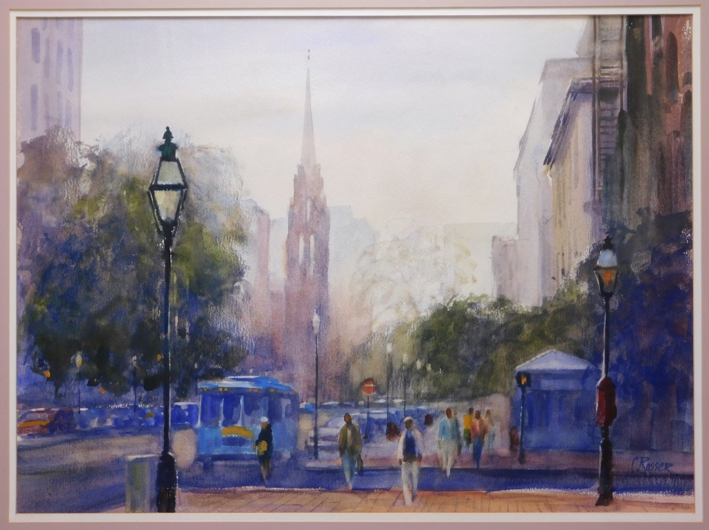 Appraisal: CURTIS ROSSER IMPRESSIONIST BOSTON WC PAINTING Massachusetts - Depicts a