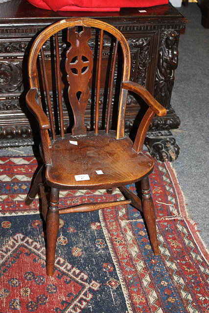 Appraisal: A TH CENTURY CHILD'S ASH AND ELM WINDSOR CHAIR with