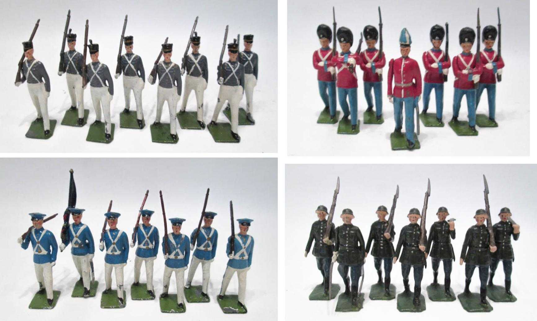 Appraisal: W BRITAIN'S TOY SOLDIERS including No West Point Cadets-eight piece