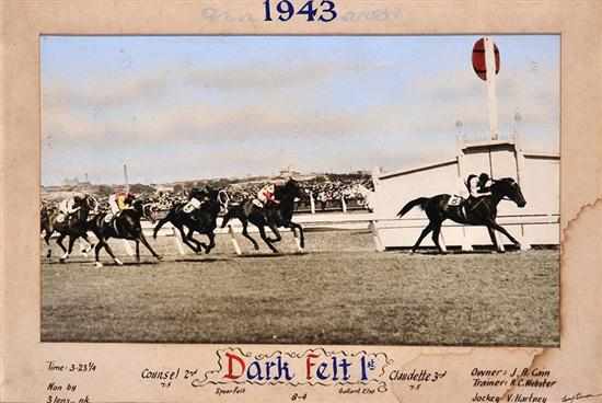 Appraisal: PHOTOGRAPH OF THE FINISH OF THE MELBOURNE CUP WON BY