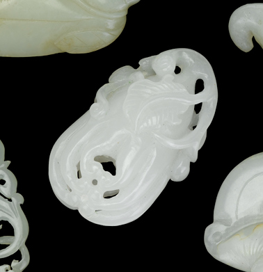 Appraisal: Chinese white jade 'citron hand' pendantWell carved true white pendant