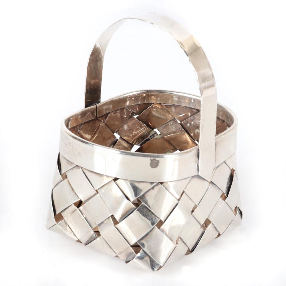 Appraisal: CARTIER HAND MADE STERLING SILVER WOVEN SILVER BASKET H X