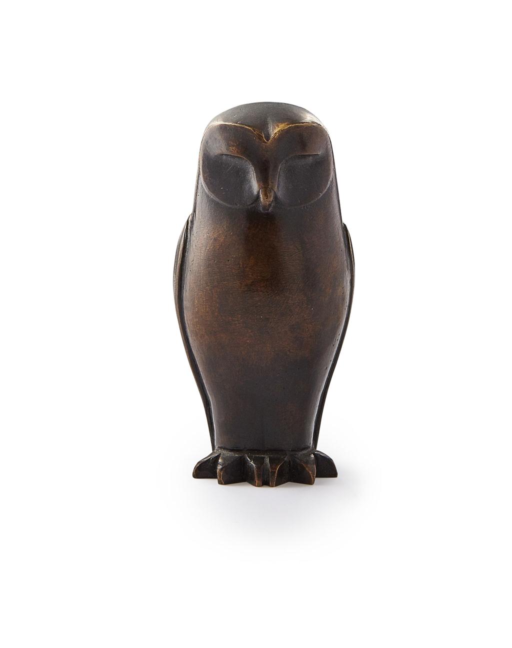 Appraisal: RICCARDO SCARPA - OWL FIGURE Bronze signed in the bronze