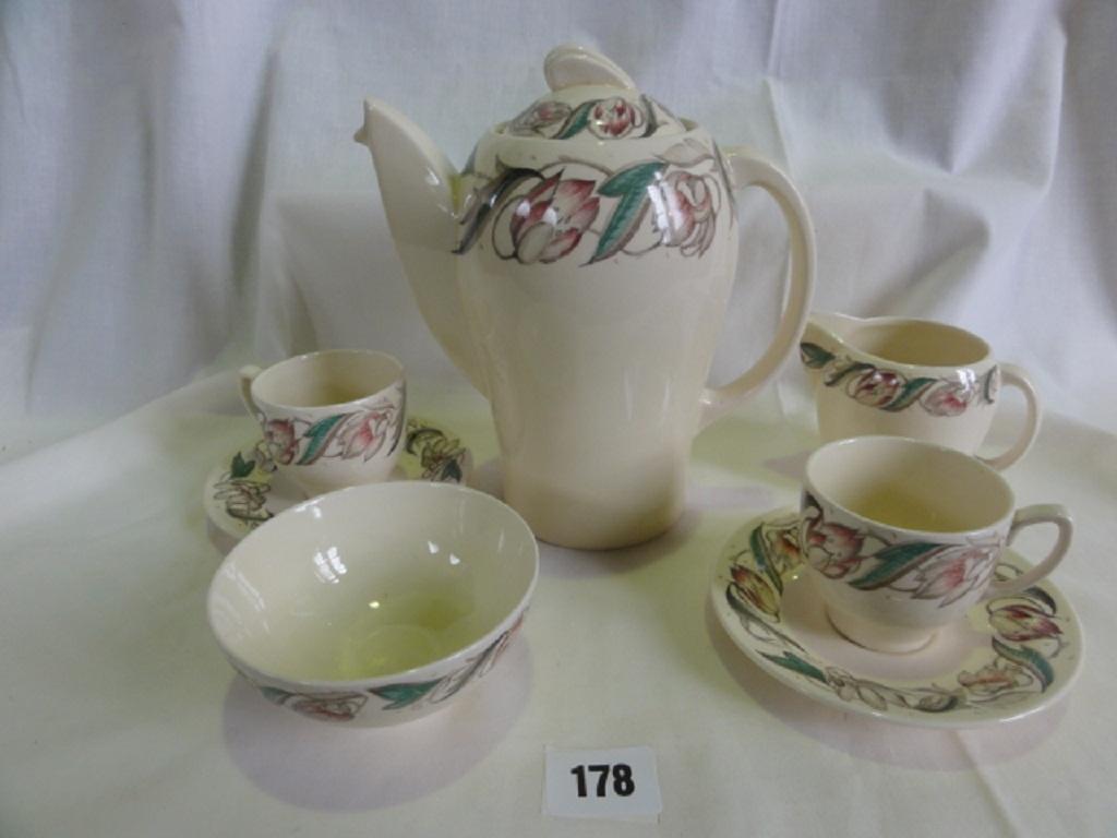 Appraisal: Six place Susie Cooper Kestrel shaped Endon coffee set comprising