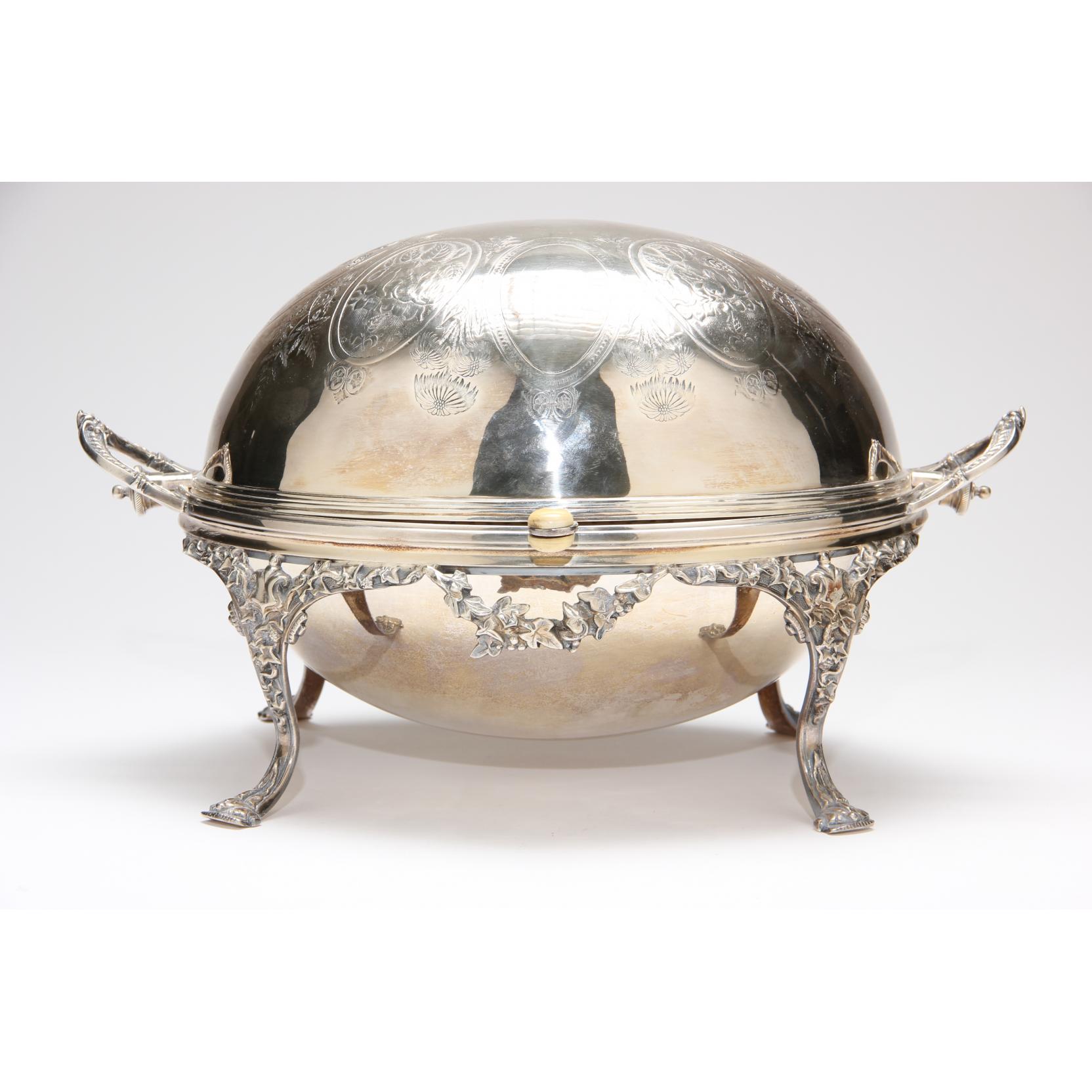 Appraisal: Antique English Silverplate Breakfast Server by Frederick Wilson Co of