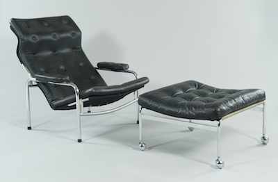 Appraisal: A Lounge Chair and Ottoman Designed by Bruno Mathsson ca