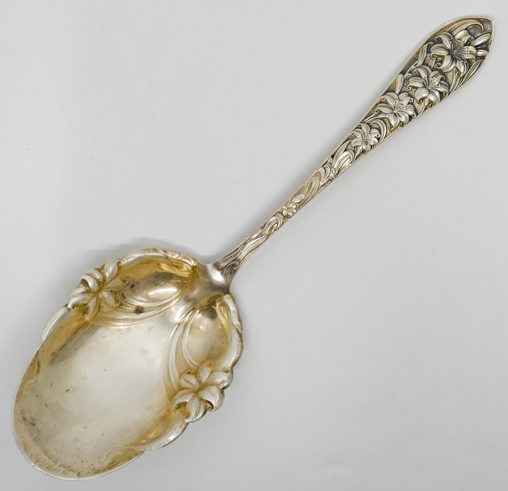 Appraisal: Whiting ''FWS '' Floral Sterling Serving Spoon '' - Grams