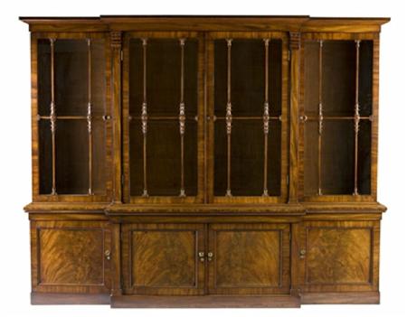 Appraisal: A William IV mahogany breakfront library bookcase the moulded cornice