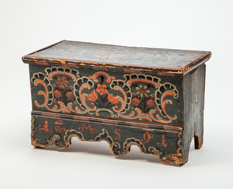 Appraisal: MINIATURE PAINTED BLANKET CHEST x x in Estimate -