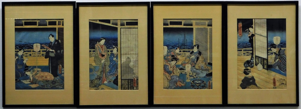 Appraisal: PC UTAGAWA KUNISADA JAPANESE WOODBLOCK PRINTS Japan - Each depicting