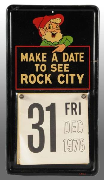 Appraisal: Embossed Tin Rock City Calendar Holder Description Heavily embossed with