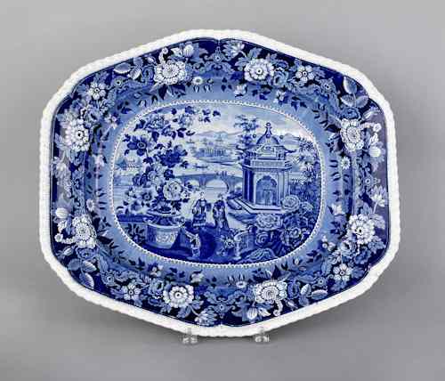 Appraisal: Blue Staffordshire Asiatic Palaces platter th c l w