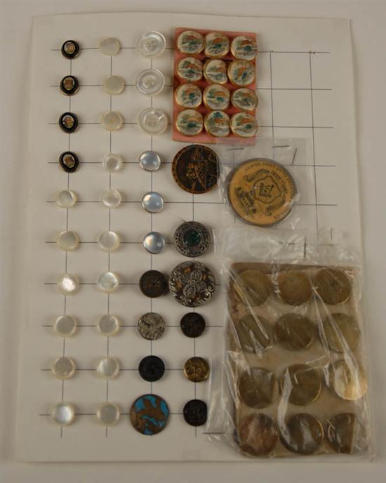 Appraisal: Card of Clothing Buttons Including micromosaic and mother-of -pearl