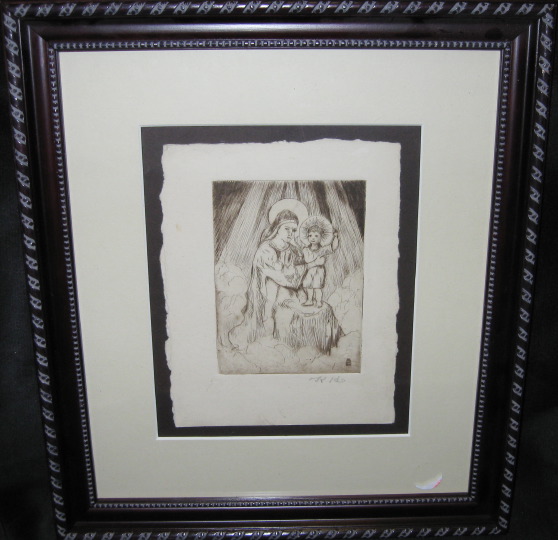 Appraisal: Knute Heldner American New Orleans - Madonna and Child etching