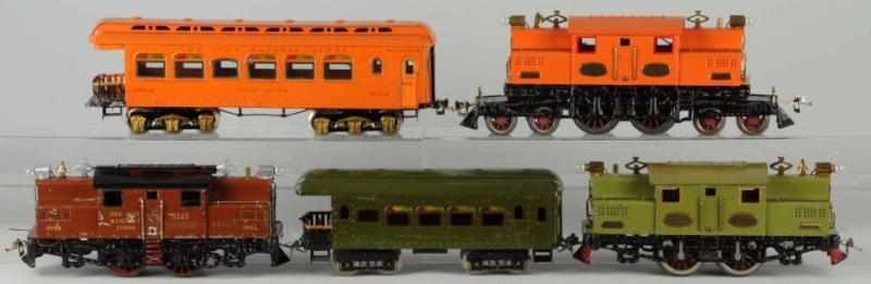 Appraisal: Lot of Ives Standard Gauge Train Engines Cars American Pre-war