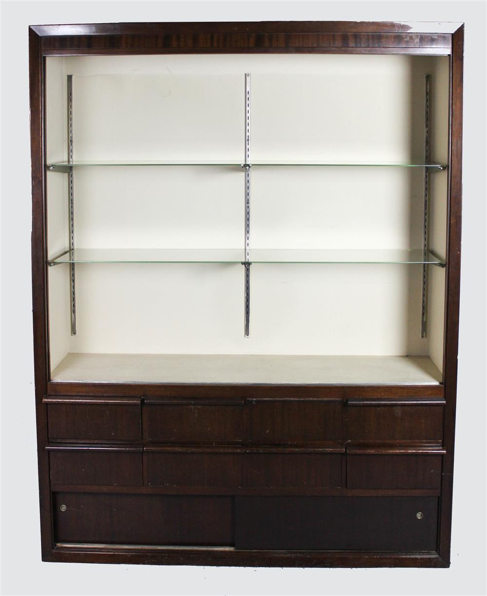 Appraisal: MODERN DISPLAY CABINET WITH GLASS SHELVES - h w d