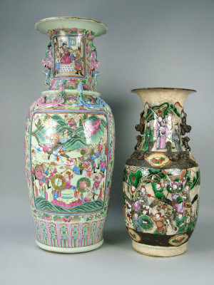 Appraisal: A Cantonese porcelain famille rose baluster vase late th century