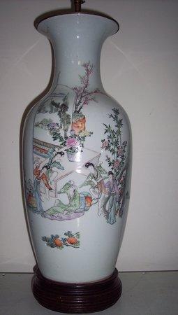 Appraisal: A Chinese famille rose vase cm high converted as an