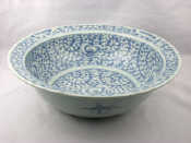 Appraisal: A large Chinese open water bowl in blue and white