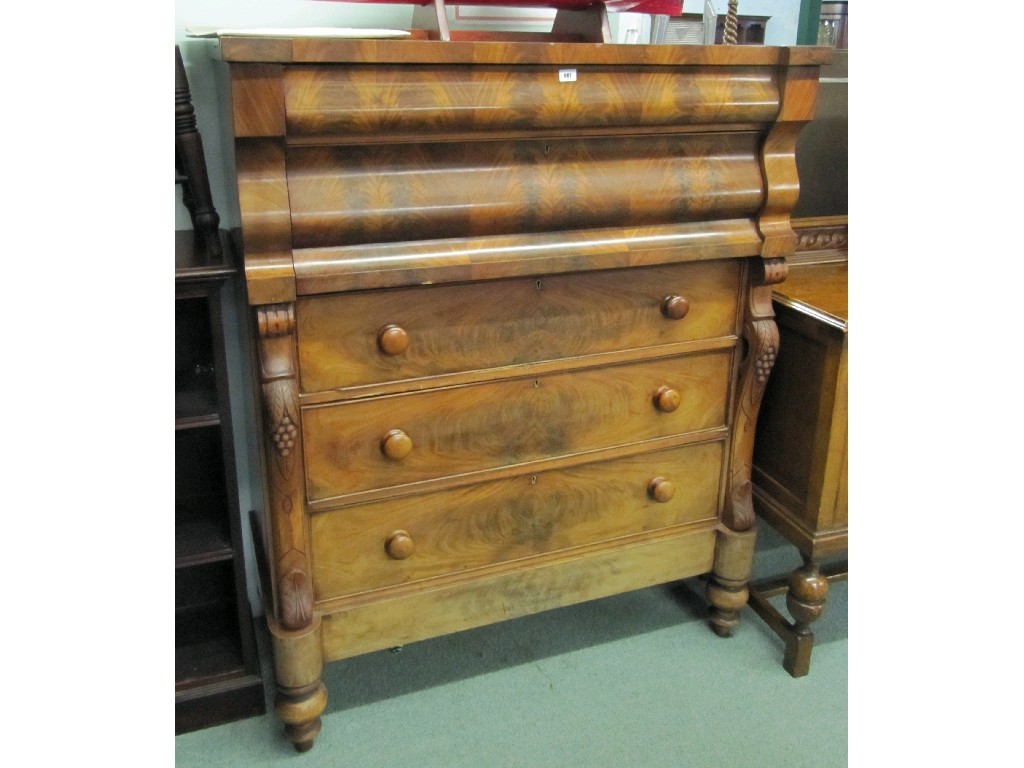 Appraisal: Victorian mahogany ogee chest