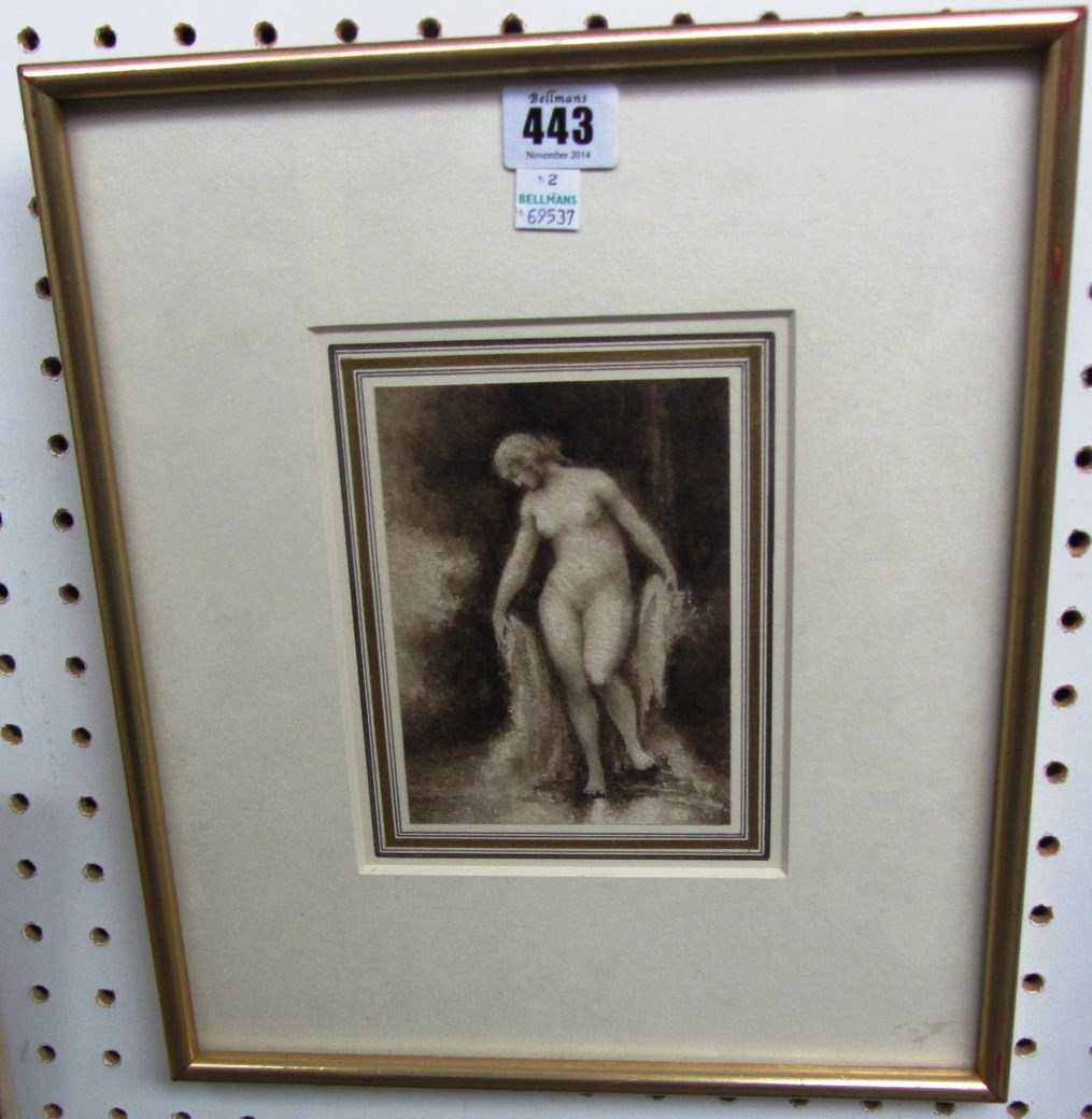 Appraisal: Circle of Fantin Latour Bather pen ink and sepia wash